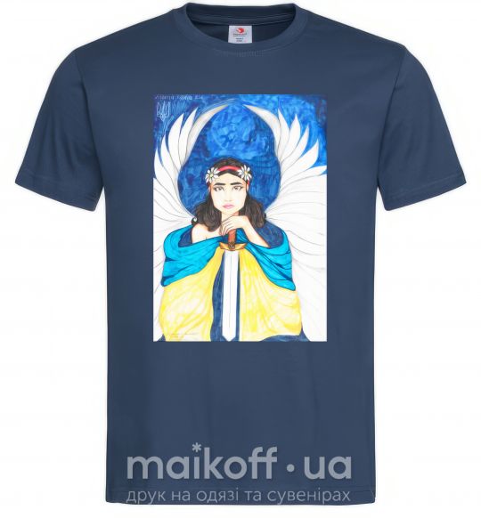 Чоловіча футболка Дівчина ангел України Темно-синій фото