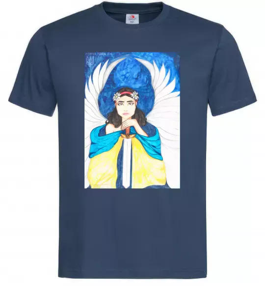 Чоловіча футболка Дівчина ангел України Темно-синій фото