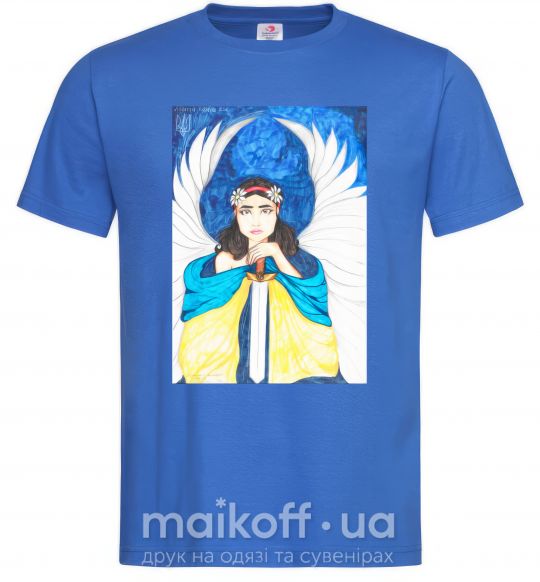 Мужская футболка Дівчина ангел України Ярко-синий фото