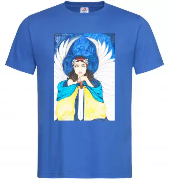 Чоловіча футболка Дівчина ангел України Яскраво-синій фото