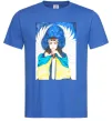 Чоловіча футболка Дівчина ангел України Яскраво-синій Чоловіча футболка Дівчина ангел України Яскраво-синій фото