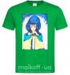 Чоловіча футболка Дівчина ангел України Зелений фото
