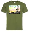 Чоловіча футболка Дякуюємо Бережіть себе Оливковий фото