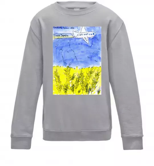 Детский Свитшот Літак Мрія Серый меланж фото