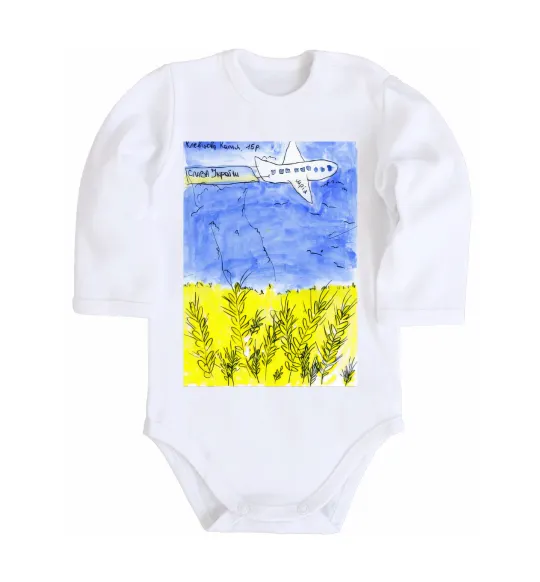 Дитячий бодік Літак Мрія Білий фото