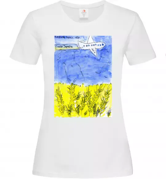 Жіноча футболка Літак Мрія Білий фото