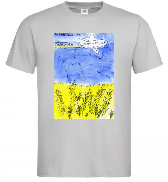 Чоловіча футболка Літак Мрія Сірий фото