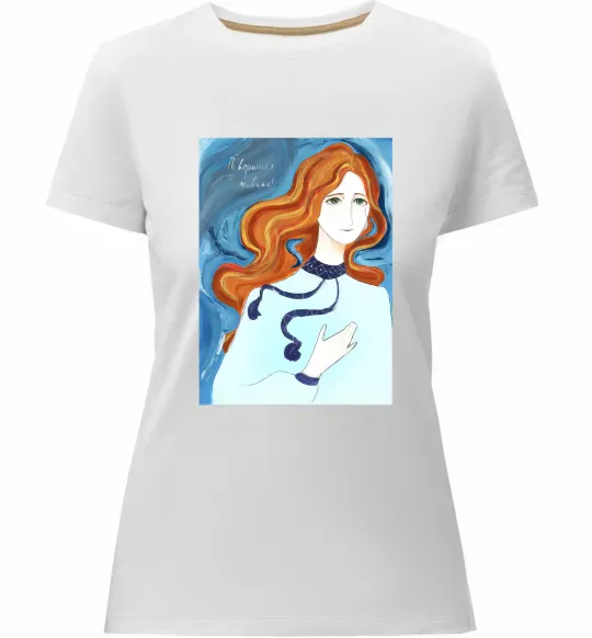 Женская премиум футболка Поверніться живими Белый фото