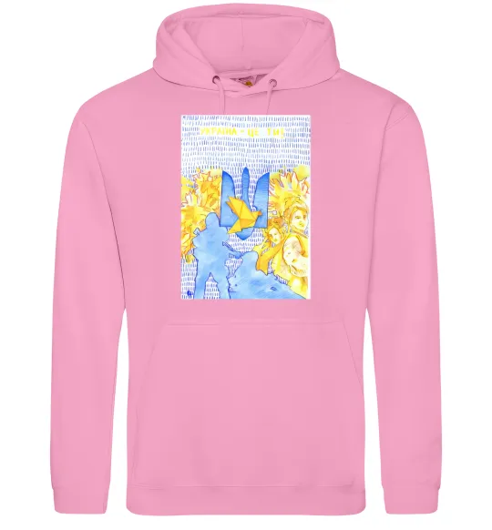 Мужская толстовка (худи) Україна це ти Розовый фото