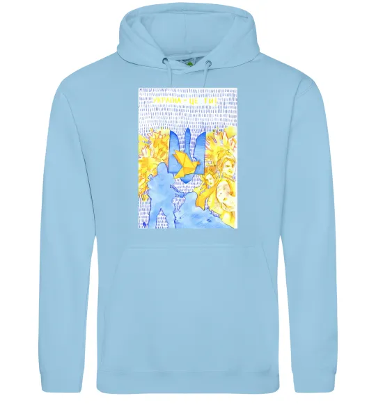 Женская толстовка (худи) Україна це ти Голубой фото