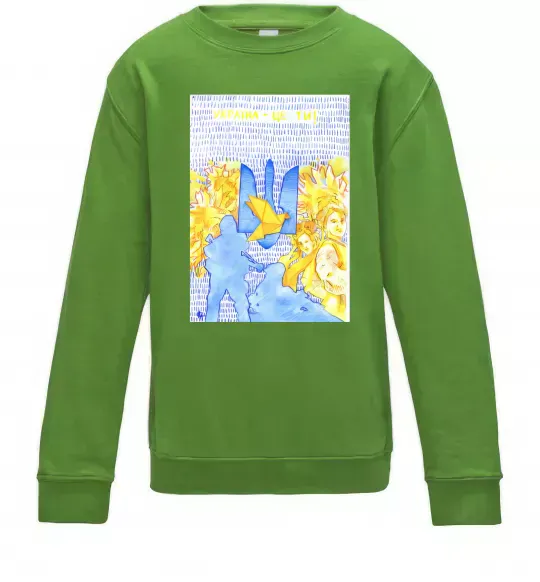 Дитячий світшот Україна це ти Лаймовий фото