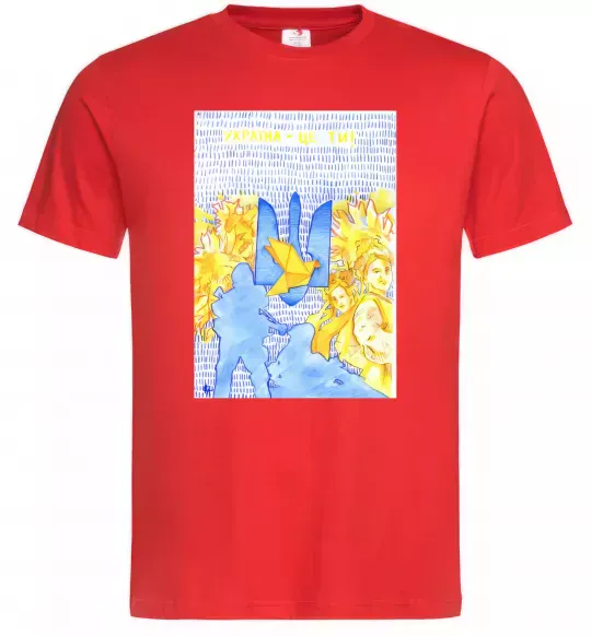 Чоловіча футболка Україна це ти Червоний фото