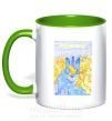 Чашка с цветной ручкой Україна це ти Зеленый фото