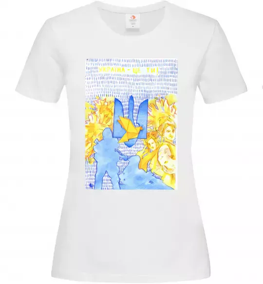 Жіноча футболка Україна це ти Білий фото