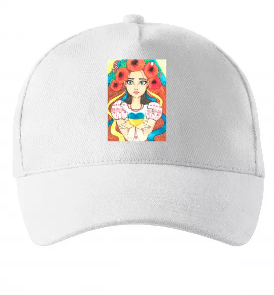 Кепка Українка з маками Белый фото