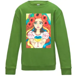 Дитячий світшот Війна Сірий меланж фото