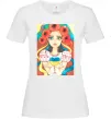Жіноча футболка Українка з маками Білий фото