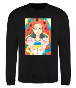 Свитшот Українка з маками Черный фото