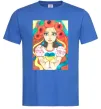 Чоловіча футболка Українка з маками Яскраво-синій Чоловіча футболка Українка з маками Яскраво-синій фото
