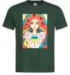 Чоловіча футболка Українка з маками Темно-зелений Чоловіча футболка Українка з маками Темно-зелений фото
