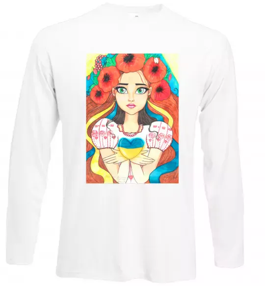 Лонгслив Українка з маками Белый фото