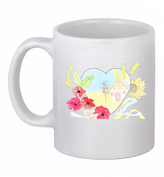 Чашка керамическая Українська хата Белый фото