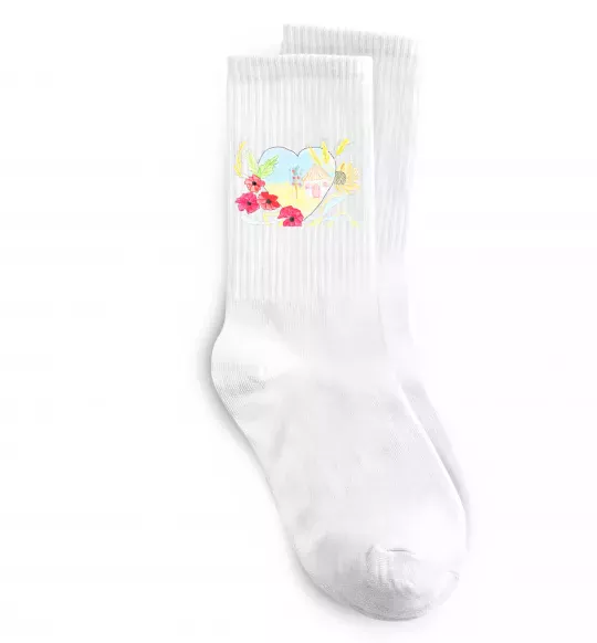 Носки Українська хата Белый фото