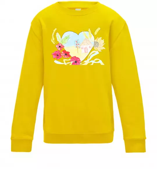 Детский Свитшот Українська хата Солнечно желтый фото