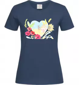 Жіноча футболка Українська хата Темно-синій фото