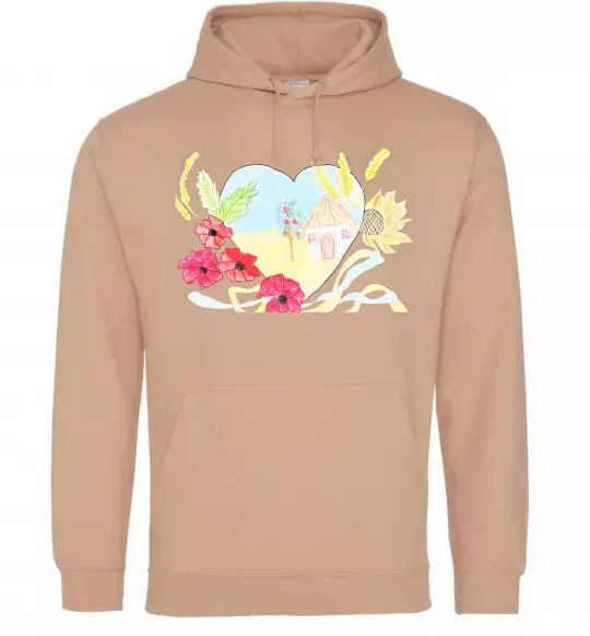 Женская толстовка (худи) Українська хата Песочный фото