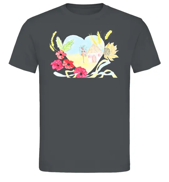 Чоловіча футболка Українська хата Графіт фото