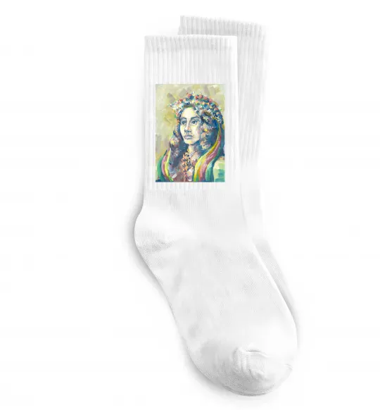 Носки Українка у вінку Белый фото