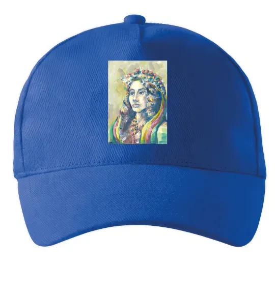 Кепка Українка у вінку Яскраво-синій фото