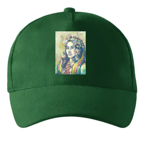 Кепка Українка у вінку Темно-зелений фото