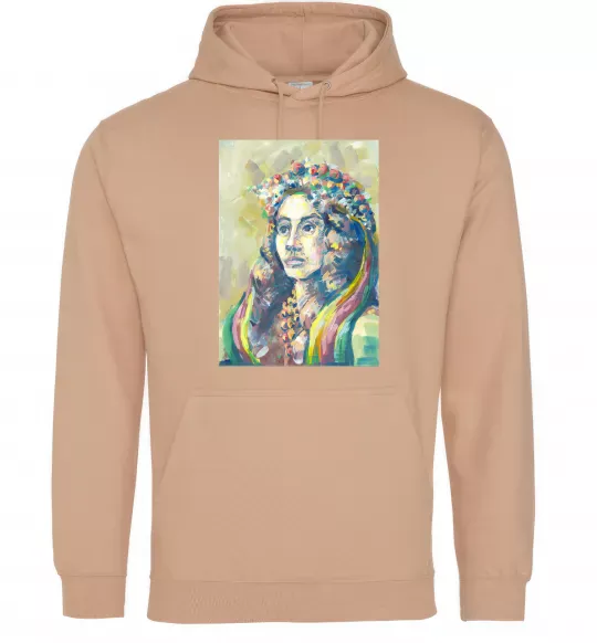 Мужская толстовка (худи) Українка у вінку Песочный фото