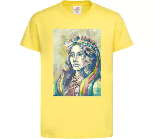 Дитяча футболка Українка у вінку Лимонний фото