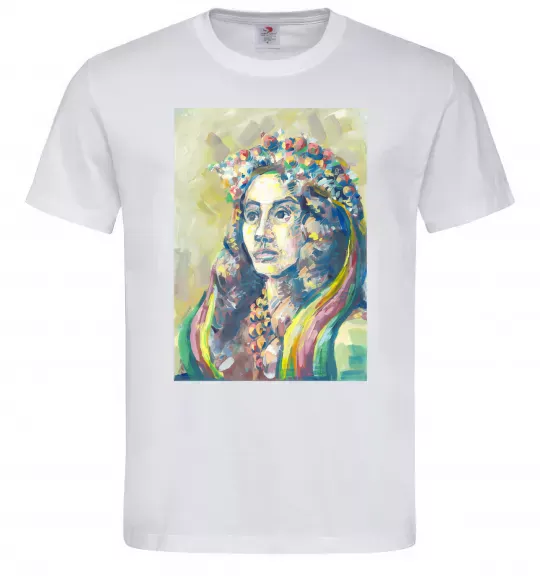 Мужская футболка Українка у вінку Белый фото