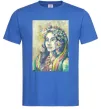 Мужская футболка Українка у вінку Ярко-синий Мужская футболка Українка у вінку Ярко-синий фото
