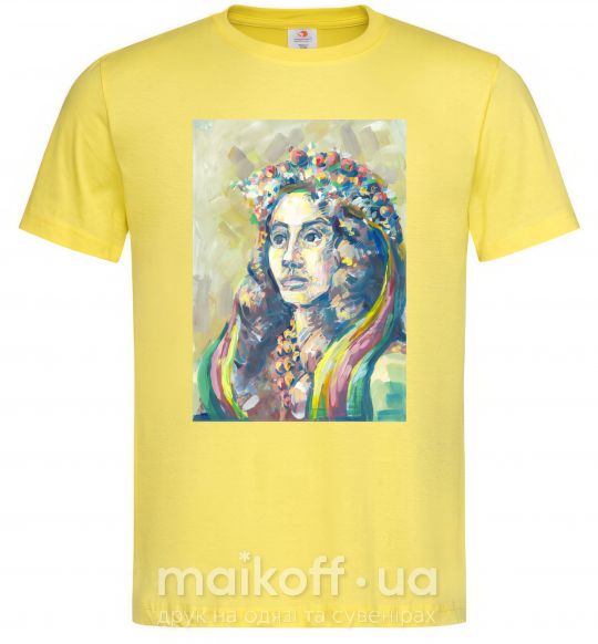 Чоловіча футболка Українка у вінку Лимонний фото