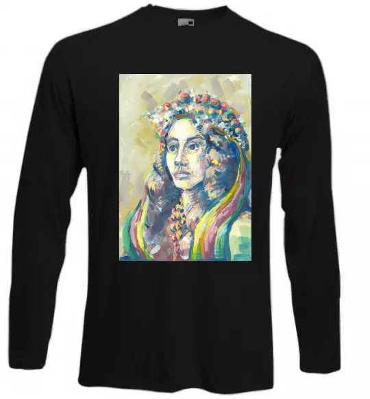 Лонгслив Українка у вінку Черный фото