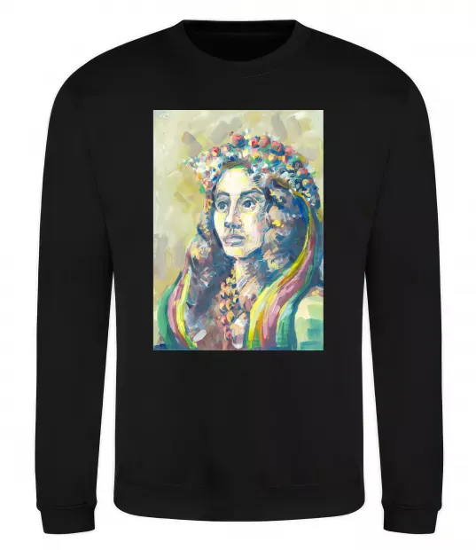 Свитшот Українка у вінку Черный фото