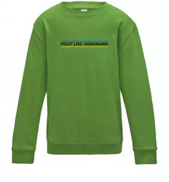 Детский Свитшот Fight like Ukraininan Лаймовый фото