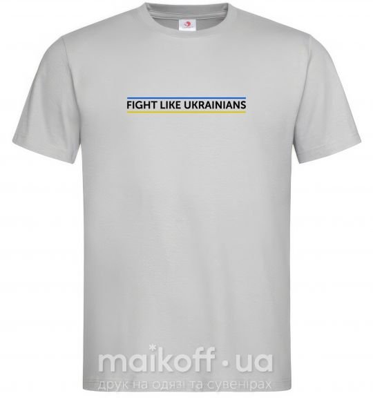 Мужская футболка Fight like Ukraininan Серый фото