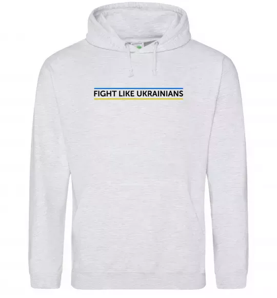 Женская толстовка (худи) Fight like Ukraininan Серый меланж фото