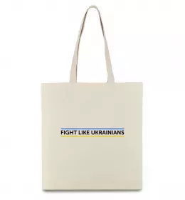 Эко-сумка Fight like Ukraininan Бежевый фото
