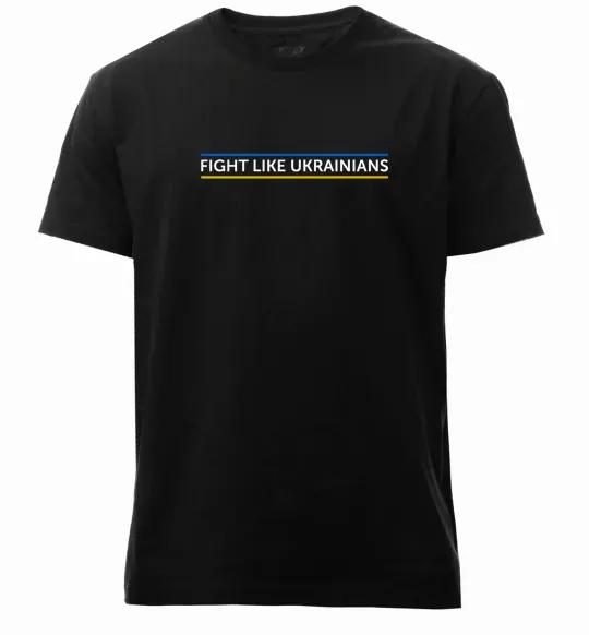Мужская премиум футболка Fight like Ukraininan Черный фото