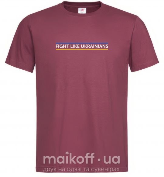 Мужская футболка Fight like Ukraininan Бордовый фото
