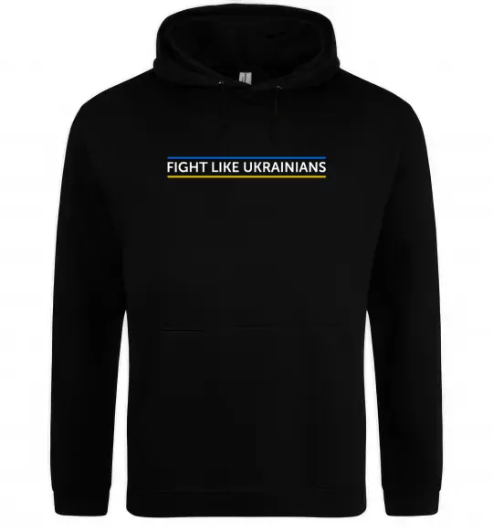 Мужская толстовка (худи) Fight like Ukraininan Черный фото