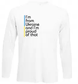 Лонгслив I love my Ukrainian woman Белый фото