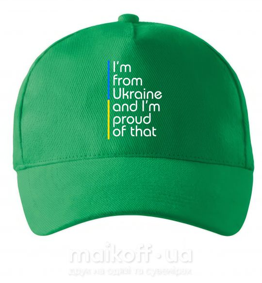 Кепка Im from Ukraine and Im proud of that Зелений фото